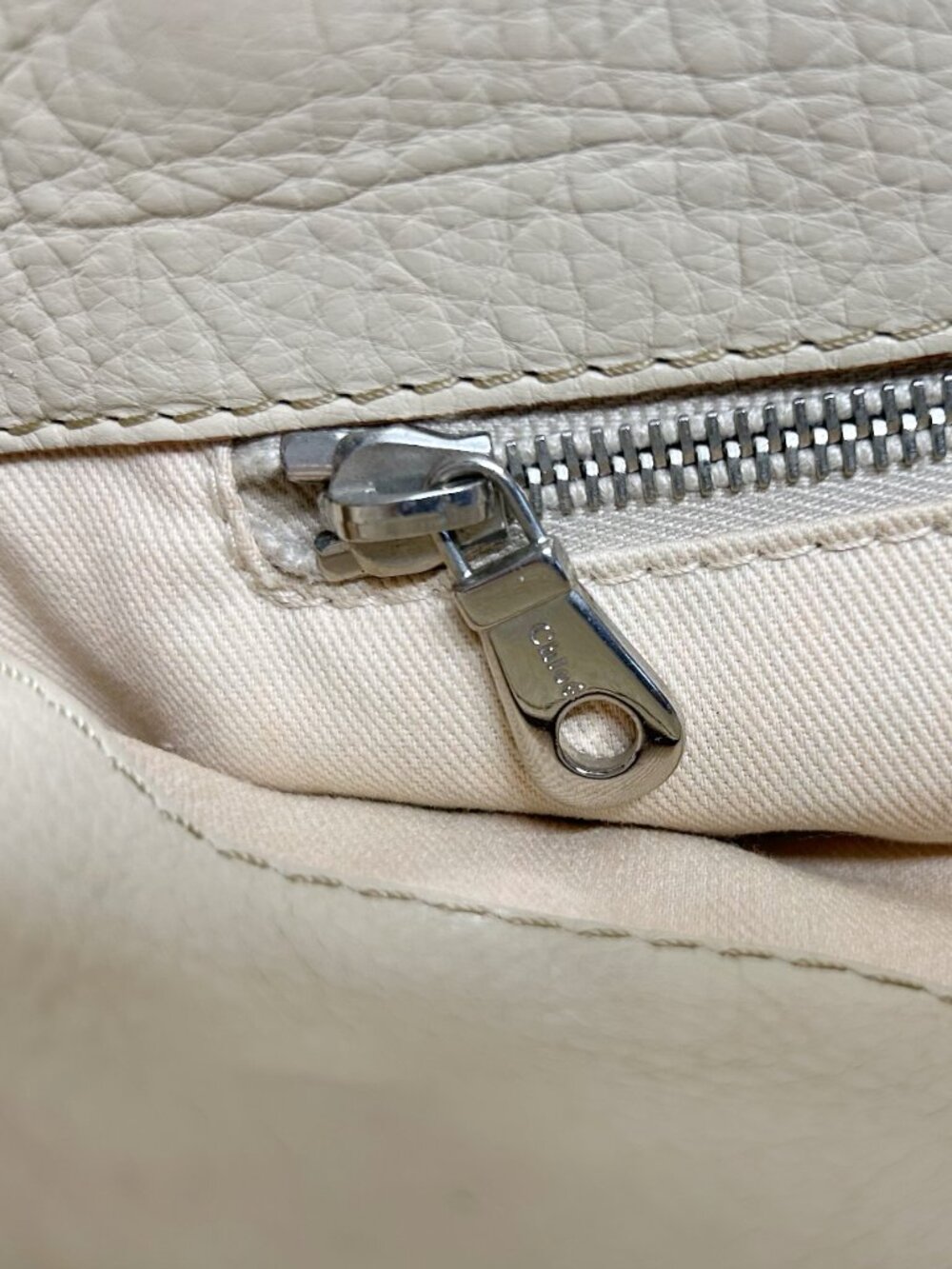Chloe Cream Leather Satchel Handbag - Picture 9 of 9